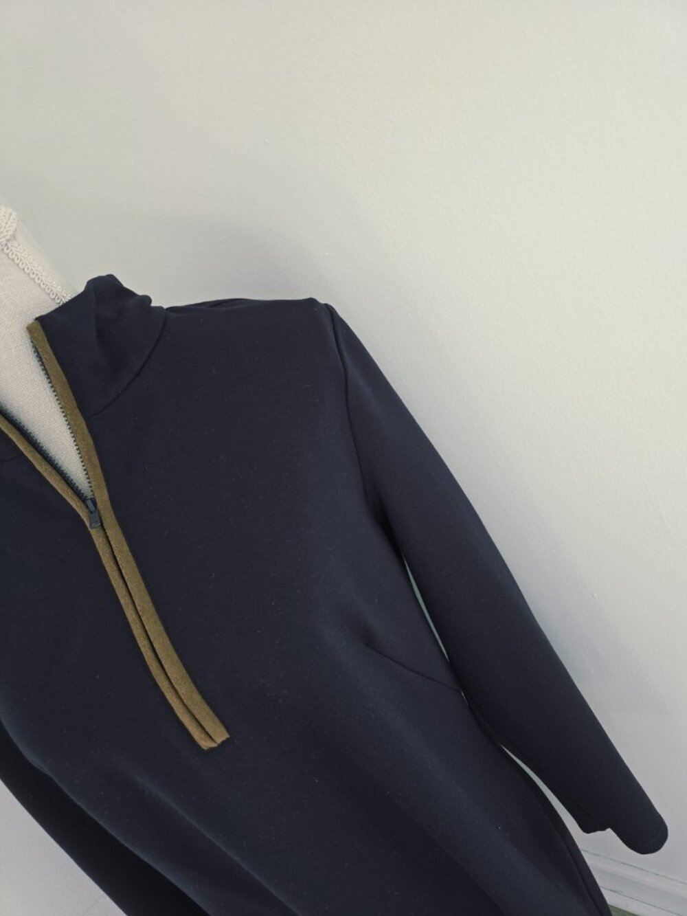 Jude Connally Anna Dress Jude Ponte XL Navy Blue Long Sleeves Quarter Zip Shift - Picture 4 of 11